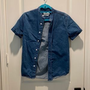 Topman XS denim short sleeve button up shirt. Like new